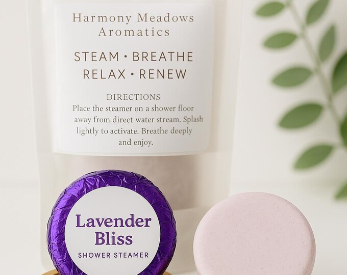 Lavender Bliss Shower Steamers – 100% Pure Lavender Essential Oil | Calming Aromatherapy Tabs | Herbal Self-Care & Sleep Gift Set