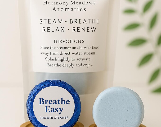 Breathe Easy Shower Steamers – Eucalyptus & Menthol | Sinus Support Tabs | Herbal Self-Care Gift Set