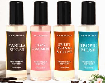 Moisturizing Body Mist, 70 Scents, Hair & Body Aromatherapy Spray with Essential Oils, 2oz Travel Size