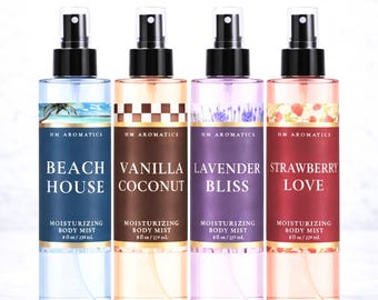 Moisturizing Hair and Body Mist, 70 Scents, 8oz Alcohol-Free Spray