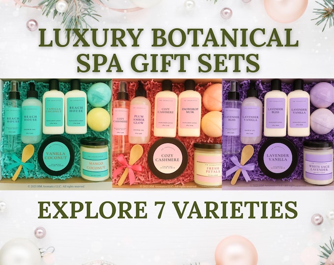 Luxury Self Care Gift Box Collection with Essential Oils and Botanical Scents