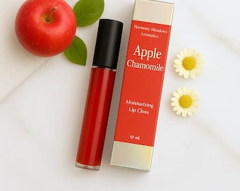 Apple Chamomile Moisturizing Lip Gloss – Sheer Botanical Red for Soft, Nourished Lips