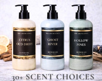Shower Gel, Masculine-Leaning Unisex Scents, Earthy · Woodsy · Fresh · 30+ Scents, Sulfate-Free, 8oz and 4oz