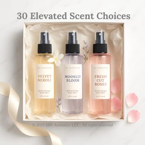 Rare Essential Oil Hair+Body Mist, Handmade Moisturizing Self-Care Body Spray, 8oz