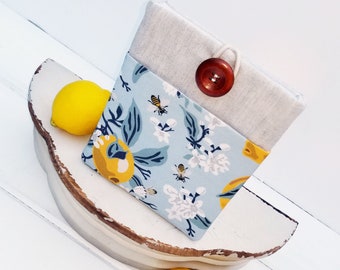 15" MacBook Case, 16 Macbook Sleeve, Laptop Case, Computer Sleeve, 15 Laptop Bag, Bumble Bee Lemons Linen Macook Case, Lenovo Computer Case