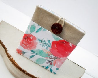 Kindle Paperwhite Sleeve,kindle Oasis Cover, kindle Fire Case, Kindle paperwhite Case, Nook Sleeve in Watercolor Rose Garden
