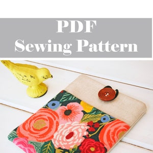 iPad Sleeve with Pocket Pattern , iPad Case Pattern, iPad Cover PDF Sewing Pattern Ebook Sewing Tutorial, INSTANT Download image 1