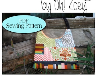 Patchwork Swing Pattern, Tote Purse Pattern, PDF Sewing Pattern Ebook Sewing Tutorial, Digital File, Sewing Pattern- DIGITAL delivery