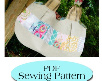 Large Purse Pattern, XL Tote Purse, Diaper Bag Pattern PDF Sewing Pattern Ebook Sewing Tutorial, Digital File|Sewing Pattern-DIGITALdelivery