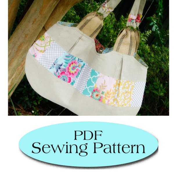 Large Purse Pattern, XL Tote Purse, Diaper Bag Pattern PDF Sewing Pattern Ebook Sewing Tutorial, Digital File|Sewing Pattern-DIGITALdelivery