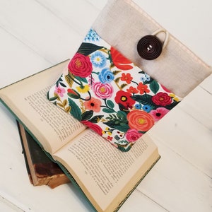 English Garden Flower Ipad Case with Pocket, Ipad sleeve, Tablet Case with pocket, Tablet Sleeve, Linen Floral Padded Travel Case ipad mini