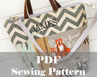 XL Tote Purse Pattern, Tennis Bag Pattern, Diaper Bag Pattern PDF Sewing Pattern Ebook Sewing Tutorial, DIGITAL Delivery