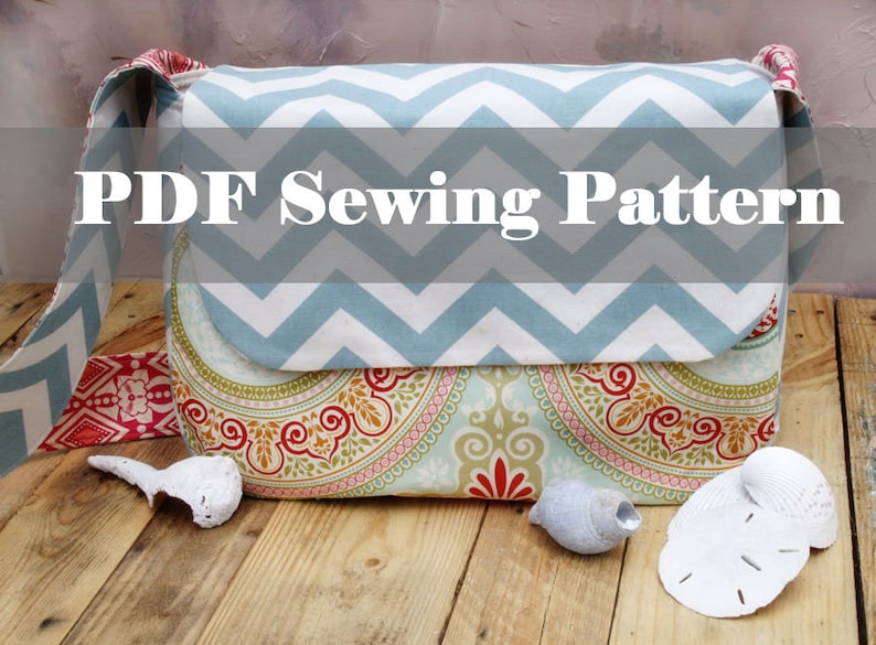 Messenger Bag Pattern, Diaper Bag Pattern PDF Sewing Pattern Ebook Sewing Tutorial DIGITAL DOWNLOAD image 1