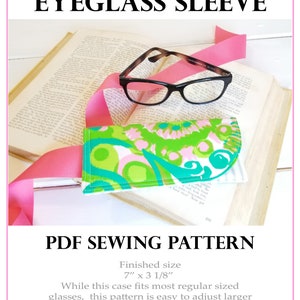 Eyeglass Case, Reading glasses cover, Sunglass Sleeve, Glass Holder SEWING pattern PDF Oh Koey Tutorial, Easy Gift Sewing Idea image 2