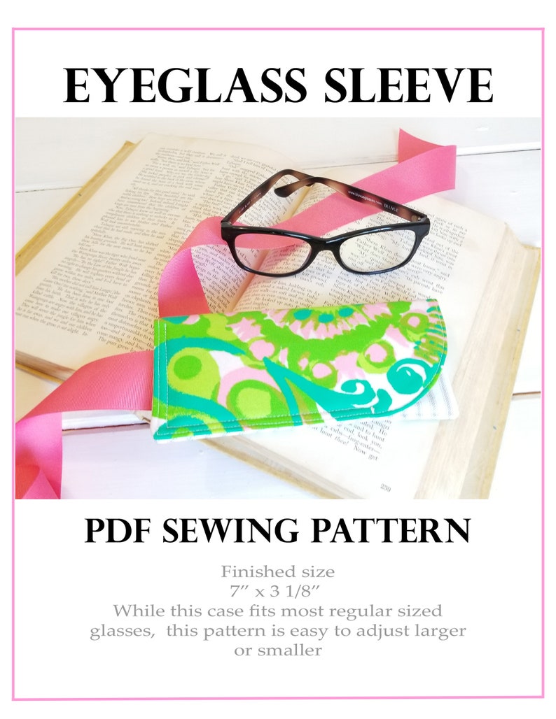 Eyeglass Case, Reading glasses cover, Sunglass Sleeve, Glass Holder SEWING pattern PDF Oh Koey Tutorial, Easy Gift Sewing Idea image 2