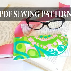 Eyeglass Case, Reading glasses cover, Sunglass Sleeve, Glass Holder SEWING pattern PDF Oh Koey Tutorial, Easy Gift Sewing Idea image 1