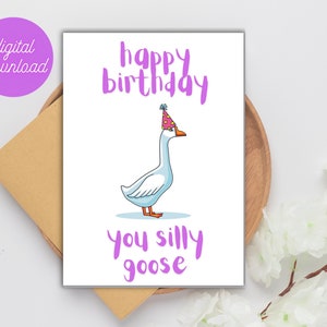 Biglietto d'auguri comico per l'oca sciocca