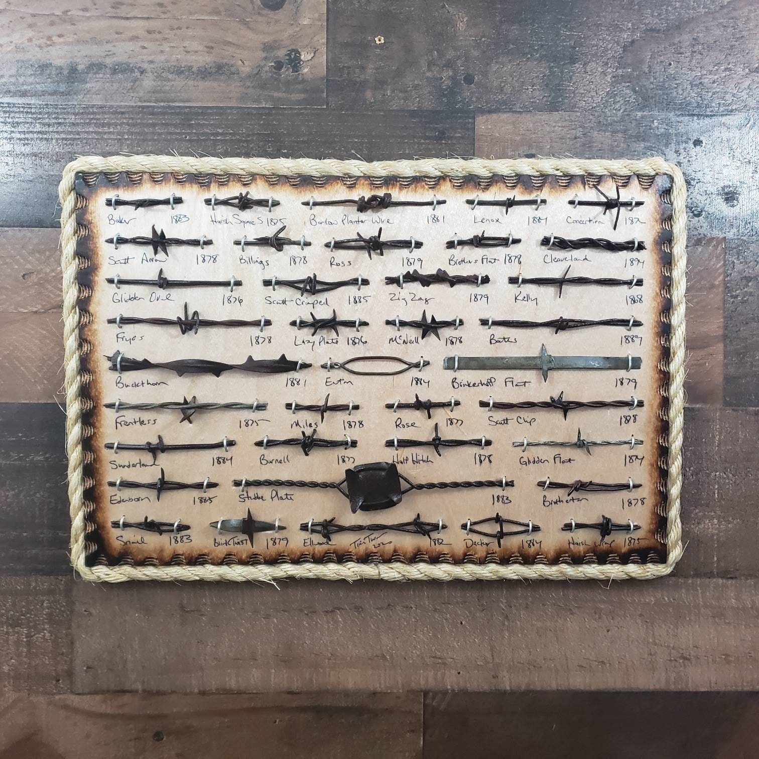 vintage barbed wire accessory 有刺鉄線 Antique Barbed Wire Display 37 Cuts Authentic Barbwire Collection