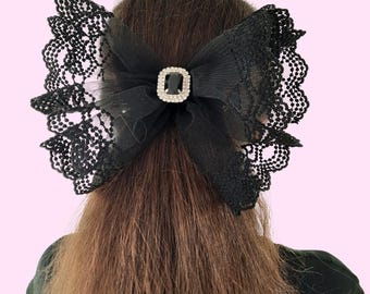 Acheter Grande Pince à Cheveux élégante Avec Nœud Papillon Pour Femmes Et Filles – Convient Pour La Saint-Valentin, Couleur Unie Douce, Plastique Durable, Une Pièce