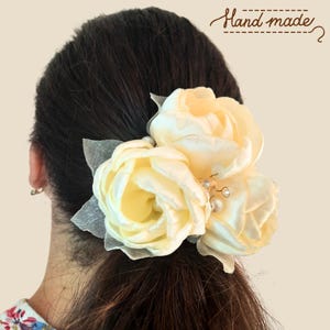 Satin Ribbon Flower Kanzashi Flowers Bridesmaid Hair Accessories Hair Tie Headband For Girl Kids Women Birthday Gift Hair Pins Gifts For Her