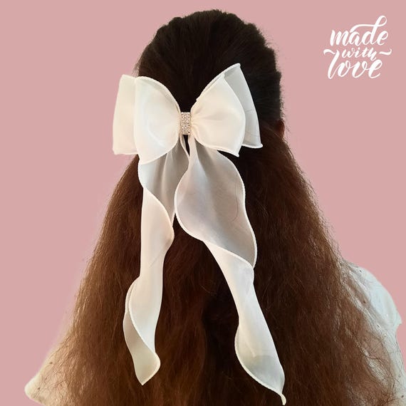 ヘアアクセサリー [Fakiii] SUGASCOOP Ribbon W/ kiii Hair-Clip Amazon.com : Kivzex Hair Bow Clip for Women - White Silky