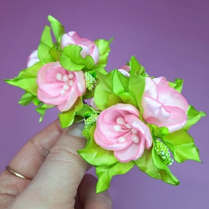 Japanese Cherry Blossom Kanzashi Hair Clips Kawaii Pink Sakura Hair Clips Cute Hairclip Hair Accessories For Women Girls Flower Gift For Her