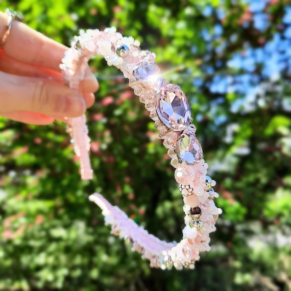Pink Crystal Headband Rhinestone Headband Cute Headband  display picture 2