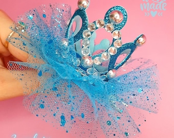 Coroa Real Azul Coroa Princesa Coroa Dourada Coroa Bebê Grampo de Cabelo Feito à Mão Acessório de Cabelo para Meninas Crianças Presente de Aniversário para Ela
