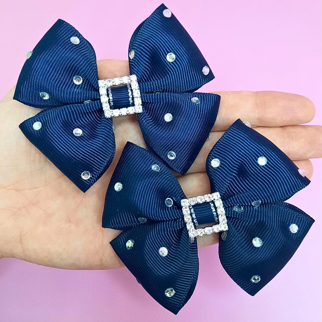 Blue - Handmade Women's Bow Hair Clip 17
