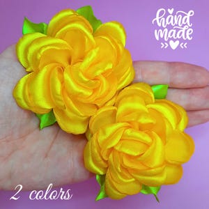 Satin Ribbon Flower Hair Pins Kanzashi Flowers Hair Tie For Girl Children Kids Birthday Gift Kindergarten Hair Accessories Gifts For Her