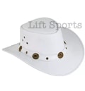 Hand Made Men's White Stylish Cowboy Hat Western Original Cow Hide Leather