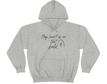 My heart is on that field - momlife hoodie - football sweatshirt - Unisex Heavy Blend Hooded Sweatshirt