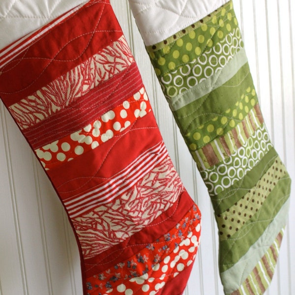 Modern Red Christmas Stocking