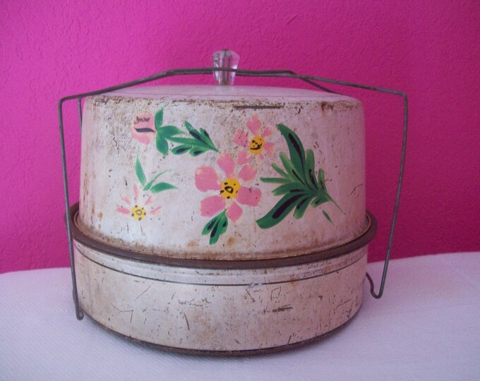 Vintage Metal Cake & Pie Carrier Cottage Style Etsy