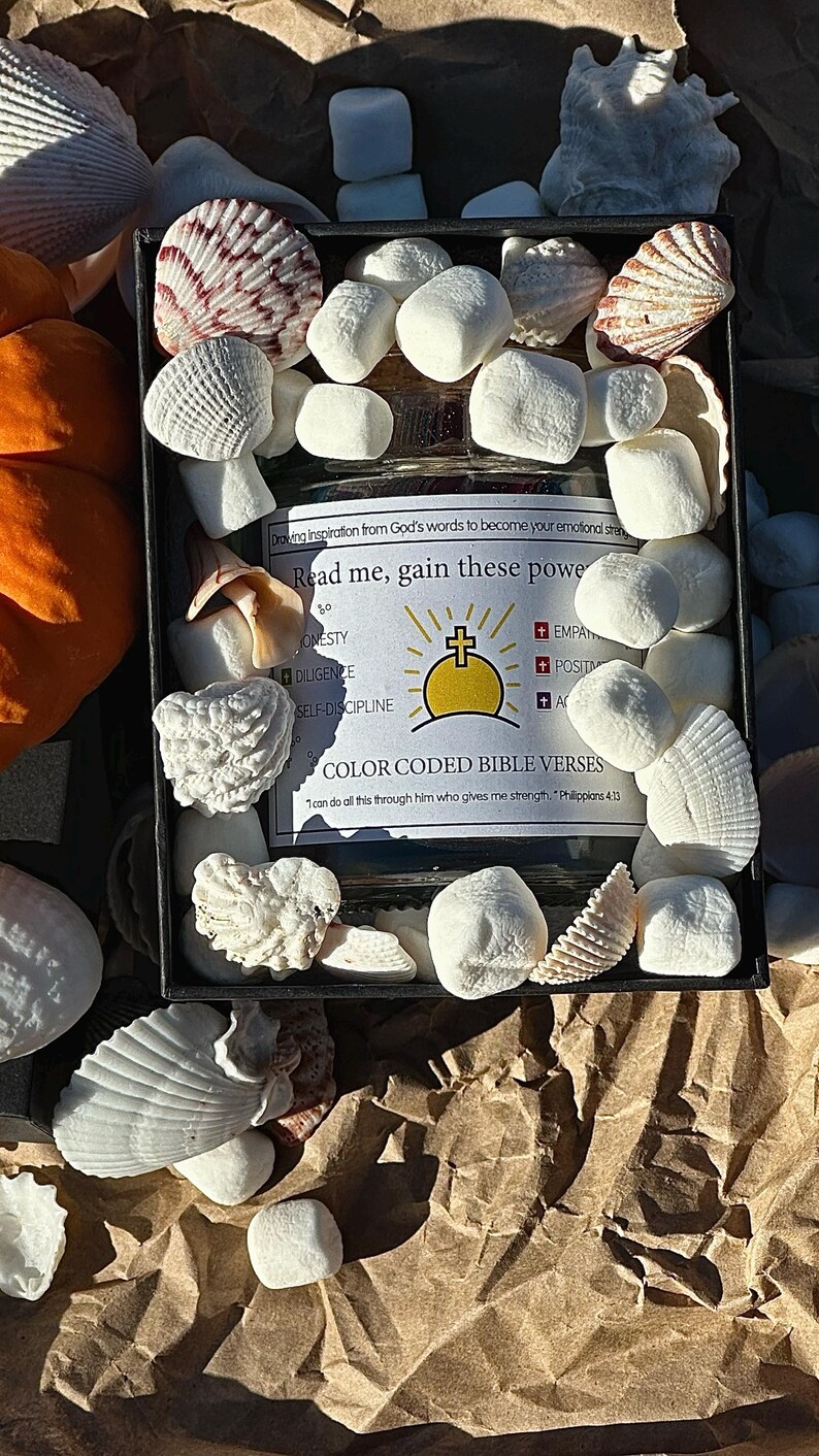 Seashell Scriptures Handmade Bible Verse Jar: Christian Affirmation Gift - Etsy