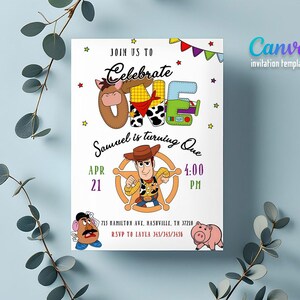 Toy story woody invitation, 1st bday to infinity beyond Editable invitation, Printable birthday Toy story invite, boy girl birthday invite