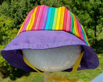Rainbow Bucket Hat with tie
