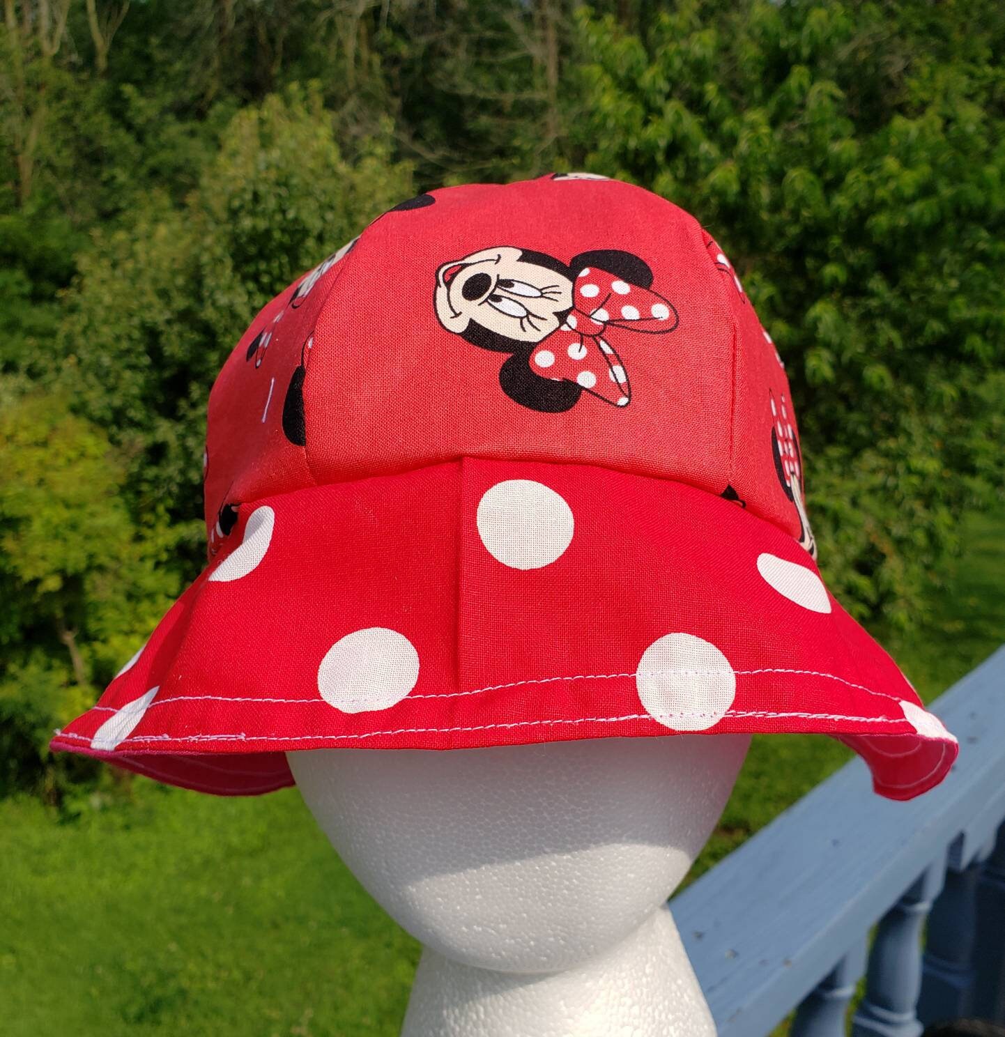 Minnie Mouse Reversible Cotton Bucket Hat - Etsy display picture 1