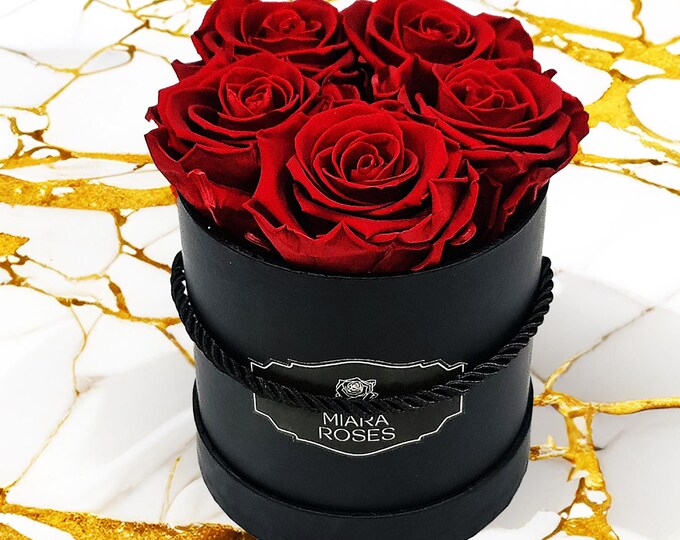 Trending: 5 Preserved Natural Roses That Last for Years! - Round Box, Luxury Gift, Eternal Roses, Home Decor, Housewarming Gift, Best Gift