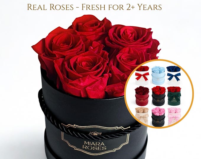 Personalized Thank You Gift, Birthday Gift for Her - Custom Colors Rose Box with Text Message Timeless Keepsake Gift Box for Mother, Grandma