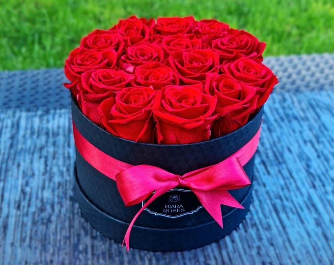 15 Preserved Real Roses in Elegant Box – Real Roses That Stay Fresh For Years, Luxury Gift for Her, Home Decor, Birthday, Anniversary