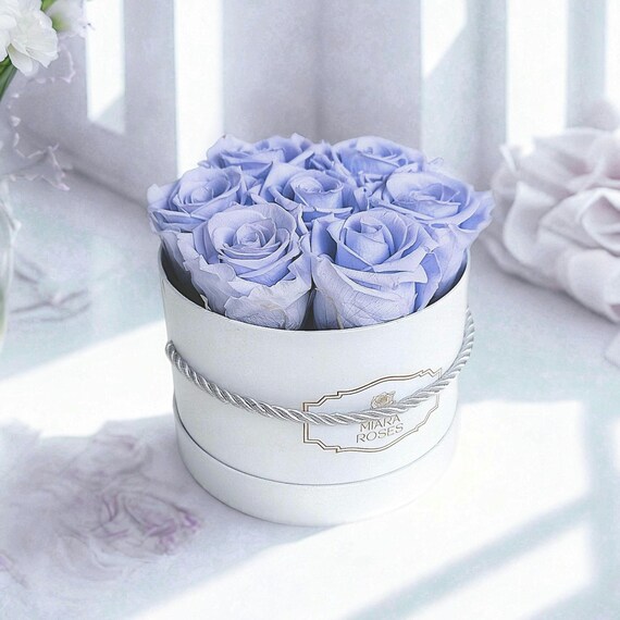 Lavender Preserved Rose Box – Ecuadorian Roses, Lasting Floral Gift