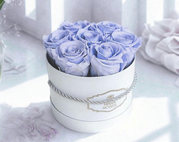 Lavender Preserved Rose Box – Ecuadorian Roses, Lasting Floral Gift