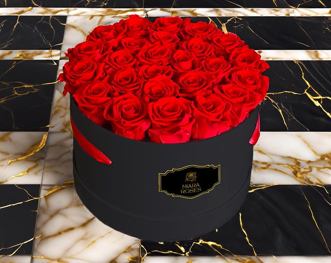 Trending Gift: Real Roses Last for Years!  25 Preserved Roses in Box, Luxury Gift, Eternal Roses, Gift For Her, Aniversary Gift