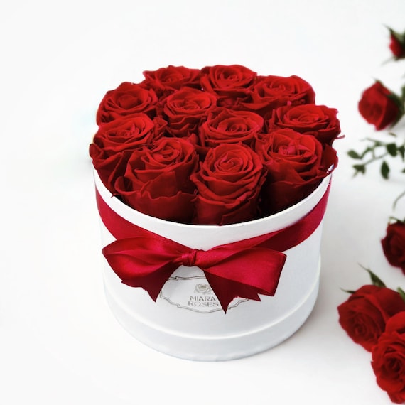 Gift That Keeps Memories for Years, 11 Preserved Natural Roses in Personalized Flower Box, Perfect Gift for Any Occasion, Gift for Women