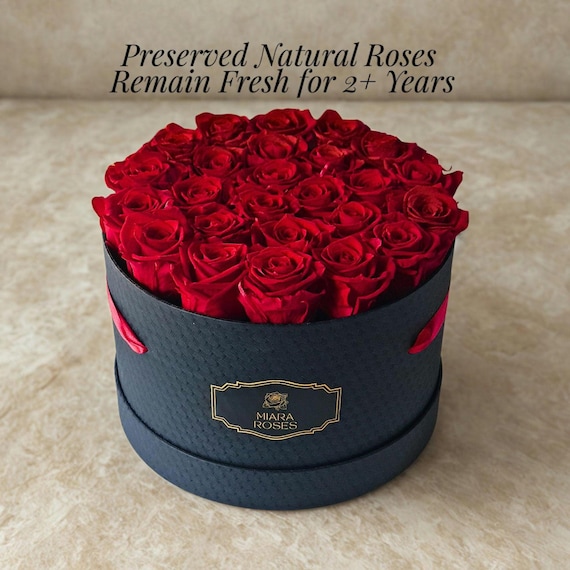 Personalized Preserved Rose Box – Lasting Red Roses, Luxury Wedding, Birthday, Anniversary Gift for Her