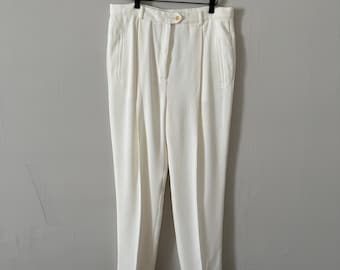 Vintage Ribbed White Trousers