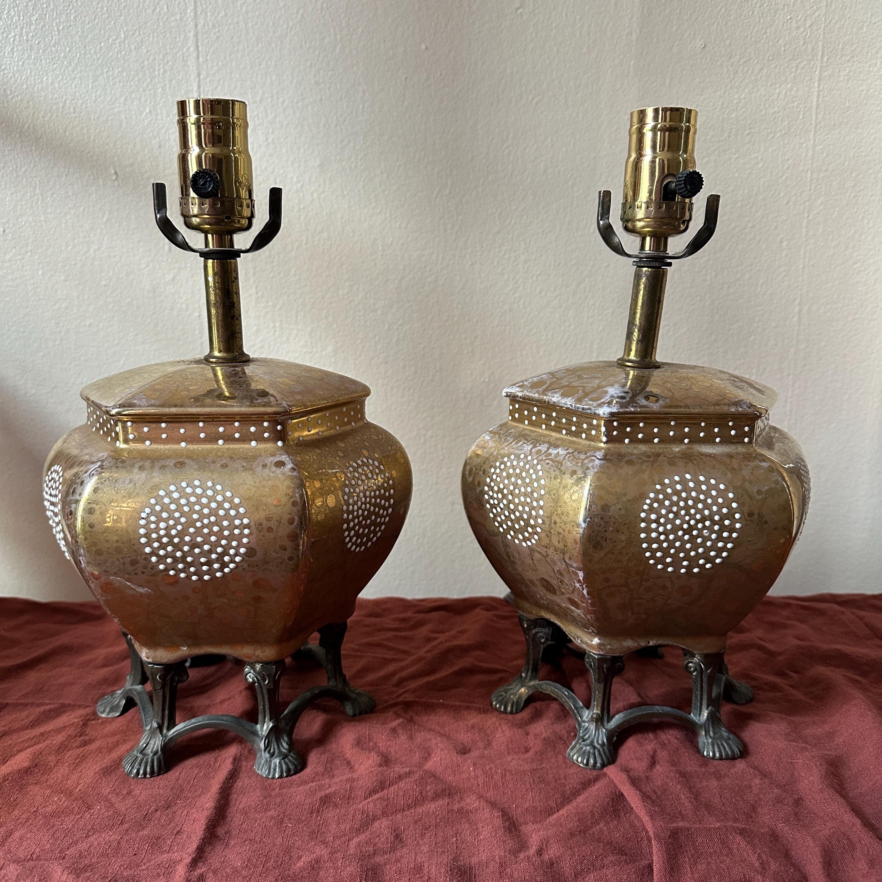Antique Japanese Bronze Lamp - Etsy
