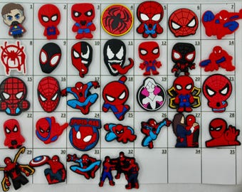 Spider Man Shoe Charms. Venom Charms. Accessories for clogs. Peter Parker Silicone kids gift Charms for Shoes Spider Verse charms. Spiderman