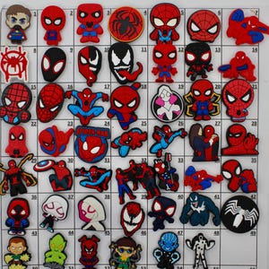 Spider Man Shoe Charms. Venom Charms. Accessories for clogs. Peter Parker Silicone kids gift Charms for Shoes Spider Verse charms. Spiderman